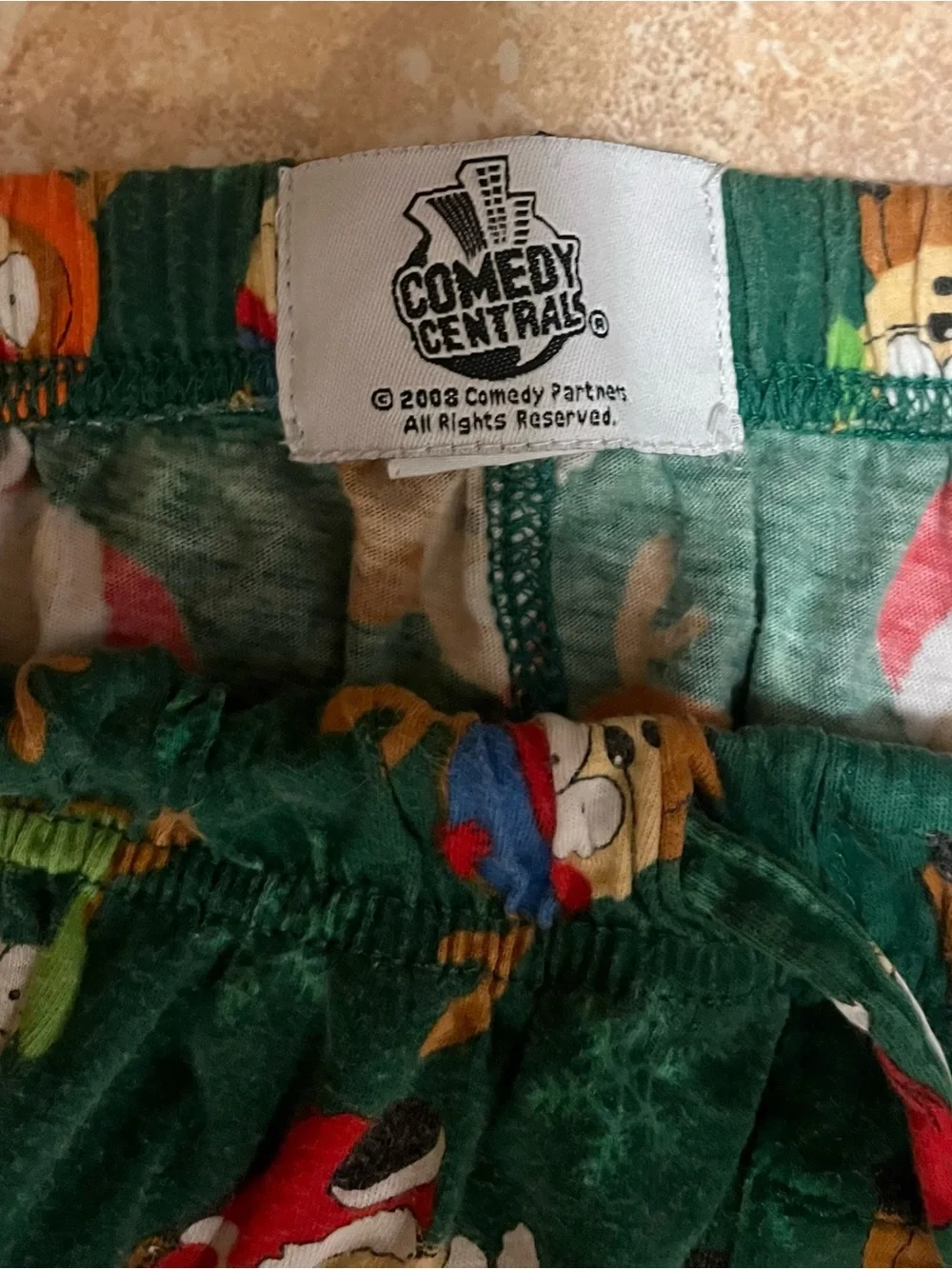 2008 Vtg. South Park Reindeer Holiday Pajama Pants by Comedy Central